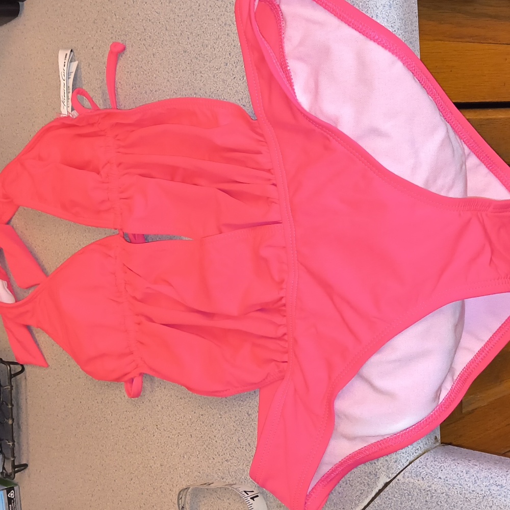 Kenneth Cole New York Brand Hot Pink Separated Two Piece Bathing Suit-NWOT